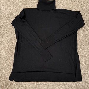 J. Crew Midnight Black Merino Wool Knit Turtleneck